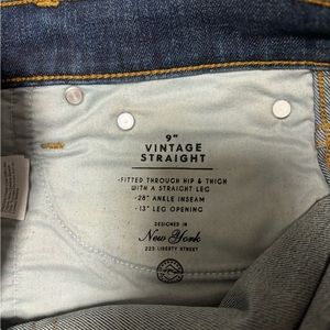 JCREW Vintage 9” inch straight jeans